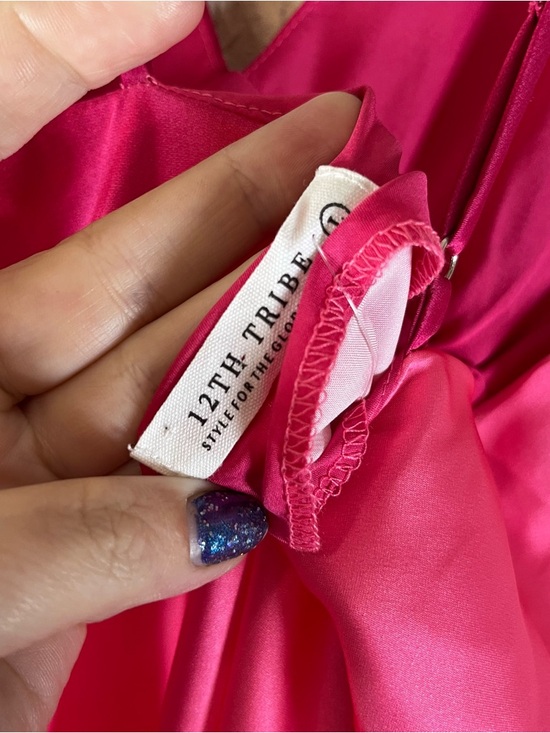 12th Tribe Mirabella Pink Satin Sorbet Maxi Dress - Picture 15 of 16